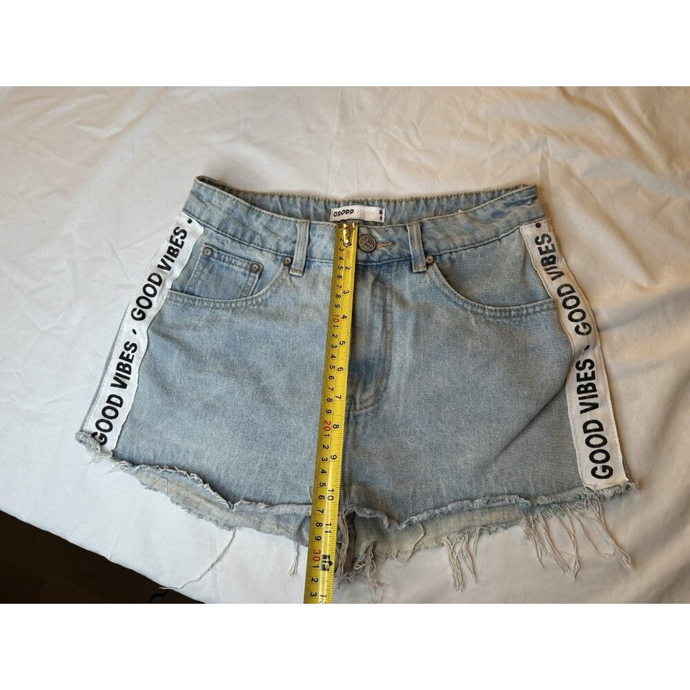 Women’s Good Vibes Denim Shorts Cropp Blue S Y2K - Picture 4 of 7